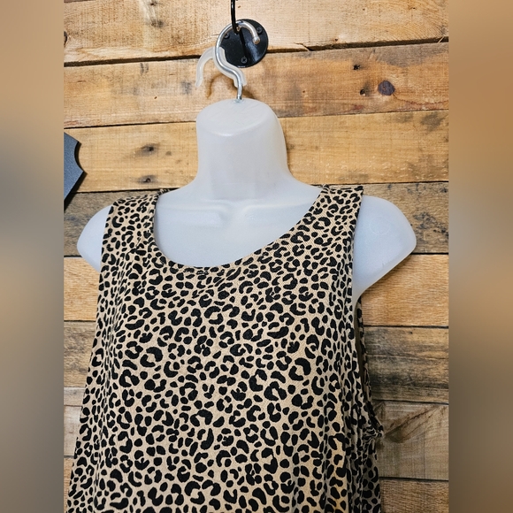 Old Navy women's leopard print causal A-line midi dress size L/XL - Picture 4 of 14